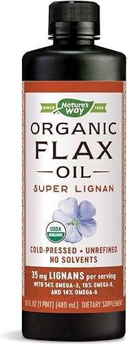 Nature's Way Aceite de lino orgánico, Super Lignan, 16 onzas
