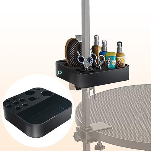 Caja de almacenamiento de herramientas de aseo para mascotas, cajón organizador en el soporte para mesa de aseo de perros, tijeras de peluquería de