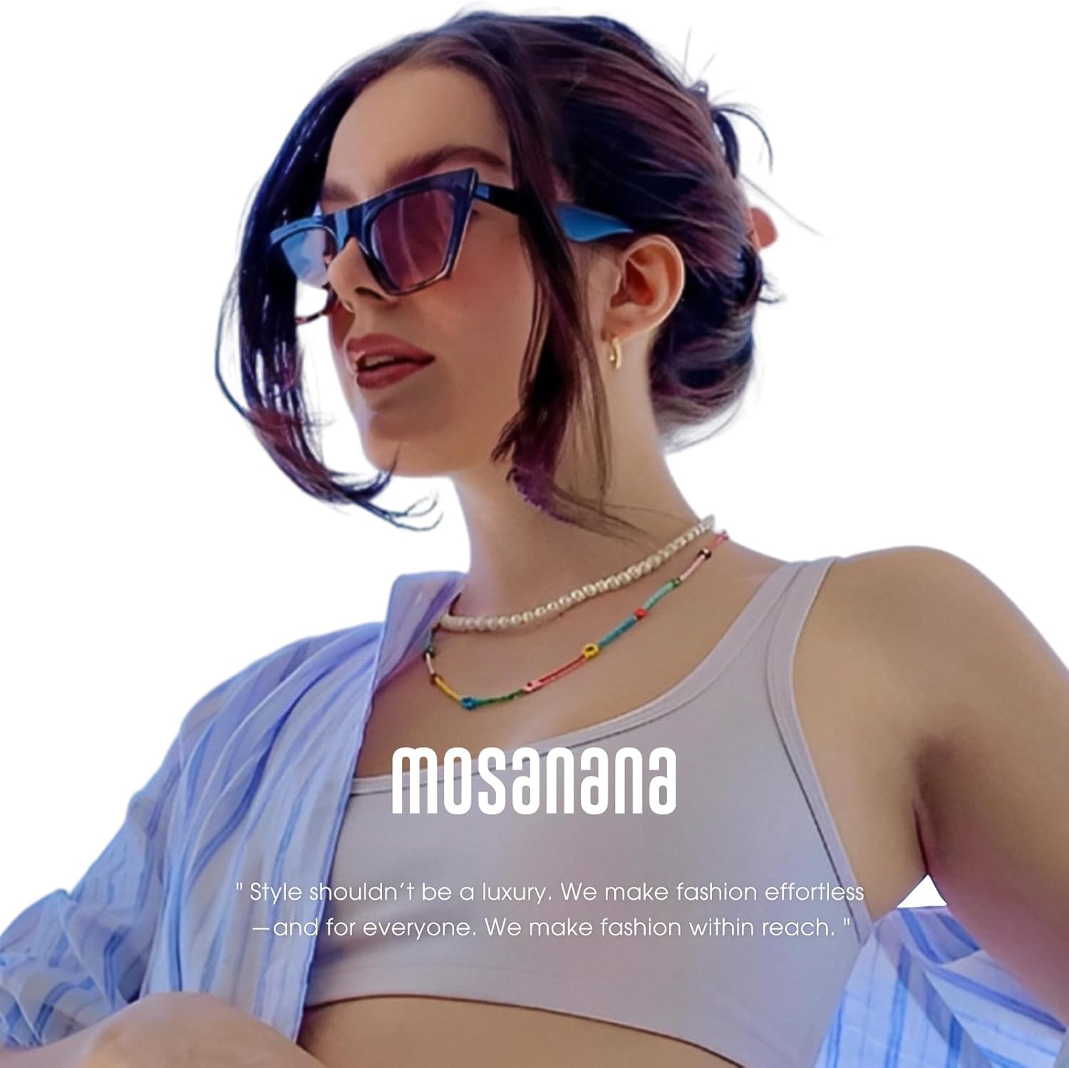 mosanana Square Cat Eye Sunglasses for Women Trendy Retro Cool MS51801 - Image 3