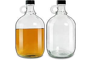 2-Pack 64 oz Clear Glass Moonshine Jugs for Home Brewing and Fermentation