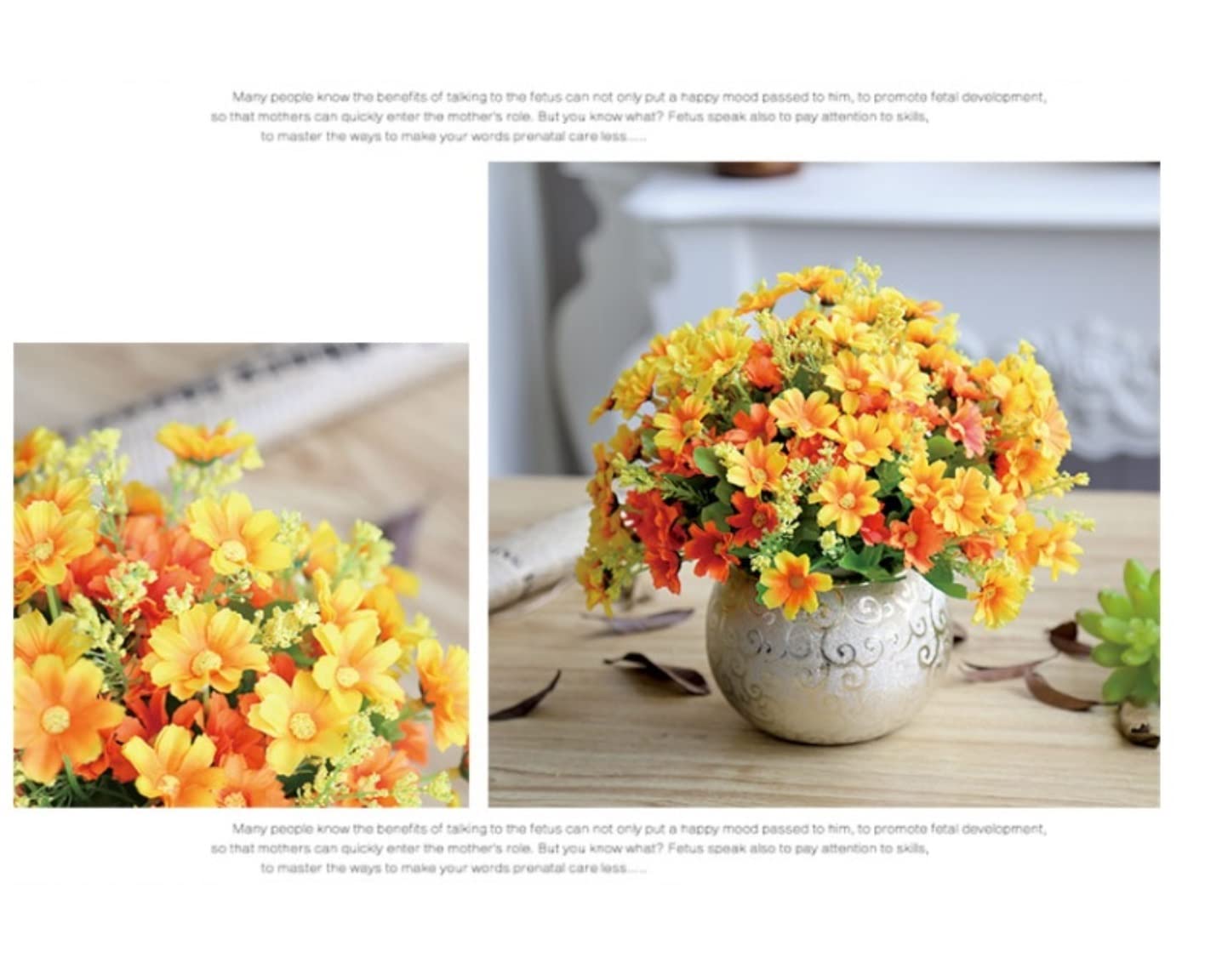 Künstliche Blumen Wunderschönes Kunstblumen-Stoffblumen-Fälschungs-Blumenvasen-Set Für Die Heimdekoration Künstliche Blumen wie Echt (Color : D, Size : 21cm)