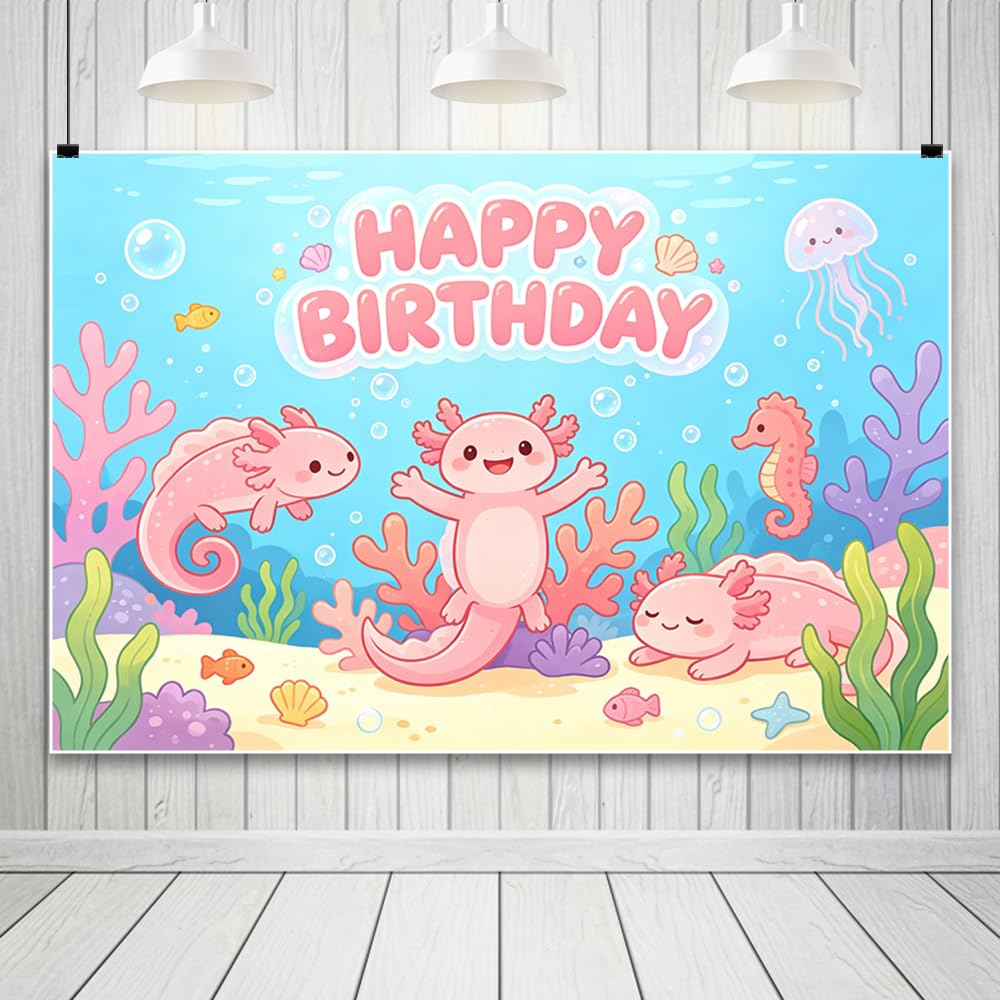 4,5 x 3 m Under The Sea Happy Birthday Banner sfondo oceano animali sotto il mare decorazioni a tema decorazioni per ragazzi ragazze 1 ° compleanno festa di compleanno compleanno baby shower