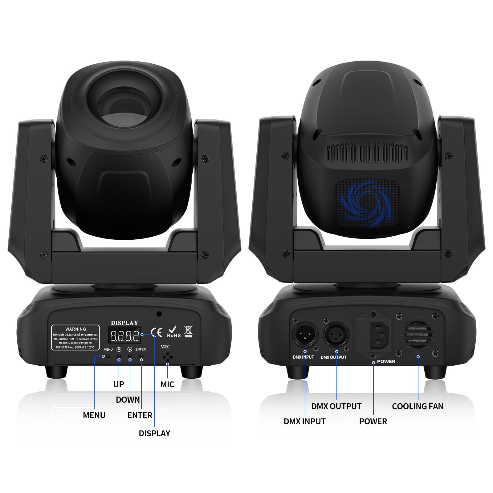 UKing Lyre LED 100W RGBW Gry Lumiere DJ 8 Gobos 8 kolorów DMX 512 Mobilna głowica Projektor do klubu Disco Party Oprawy oświetleniowe