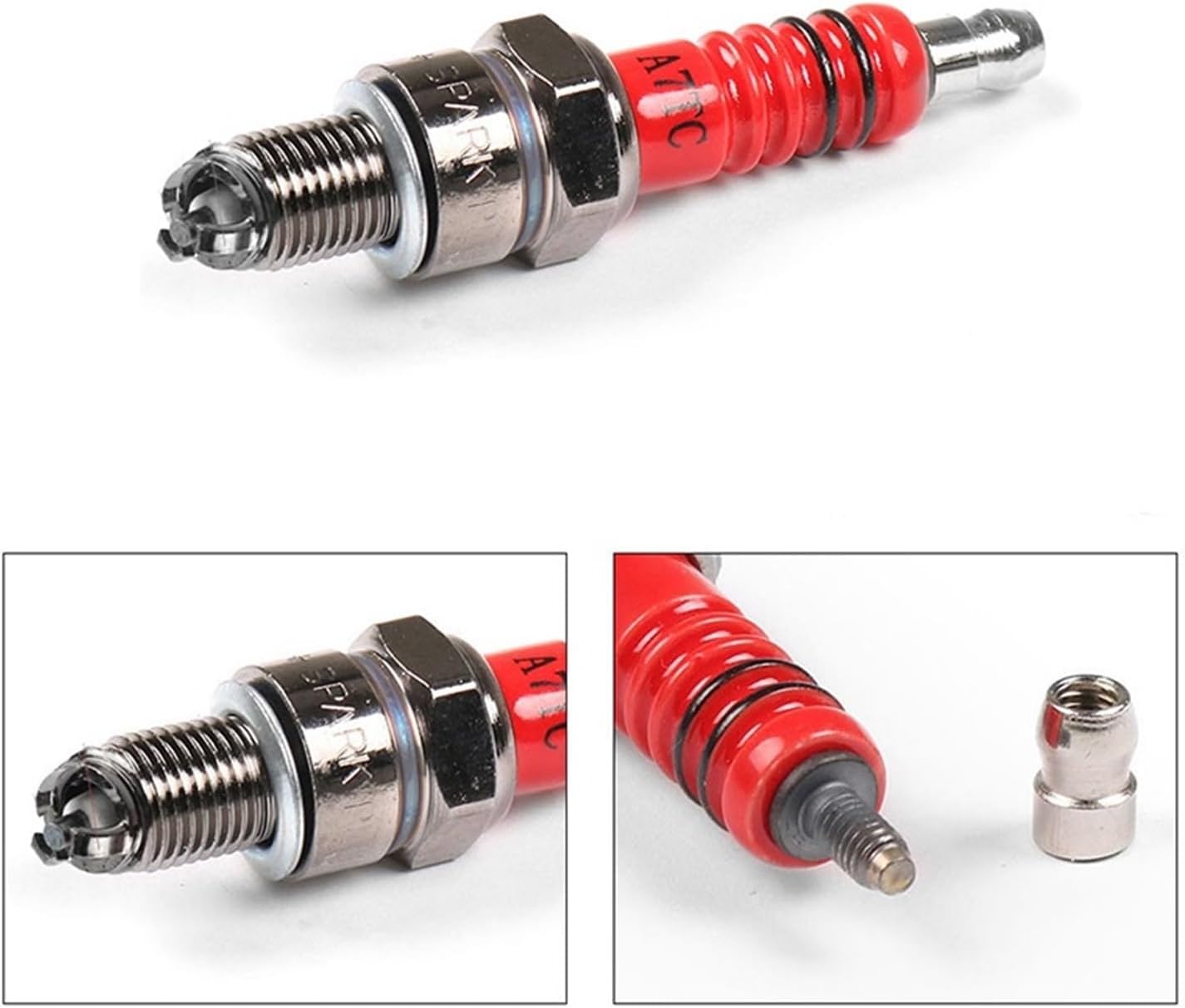 spark plugs 10mm Motorcycle Spark Plug CR7HSA ATRTC 3-Electrode Fit For GY6 G6125 Engine Scooter Spark Plug Tools Motorcycle Accessories Parts replacement spark plugs