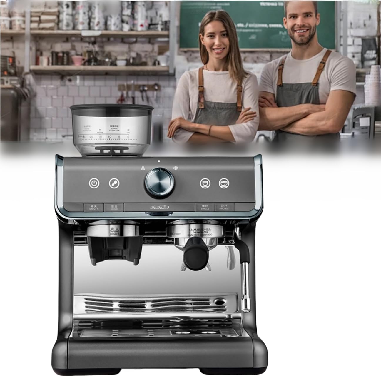 Amazon | 二重ボイラー十分に半自動コーヒー機械 コーヒーメーカー