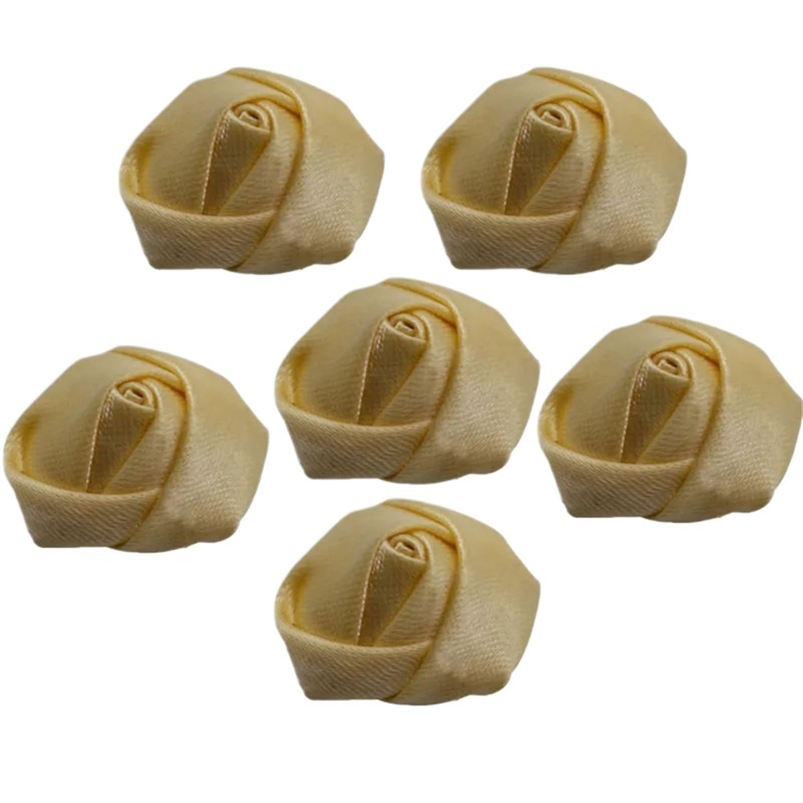 MDSRFGN Fabric Flowers 20pcs 2cm Mini Satin Rose Ribbon Rosettes Fabric Flower DIY Flowers For Home Wedding Decoration Craft(Beige)