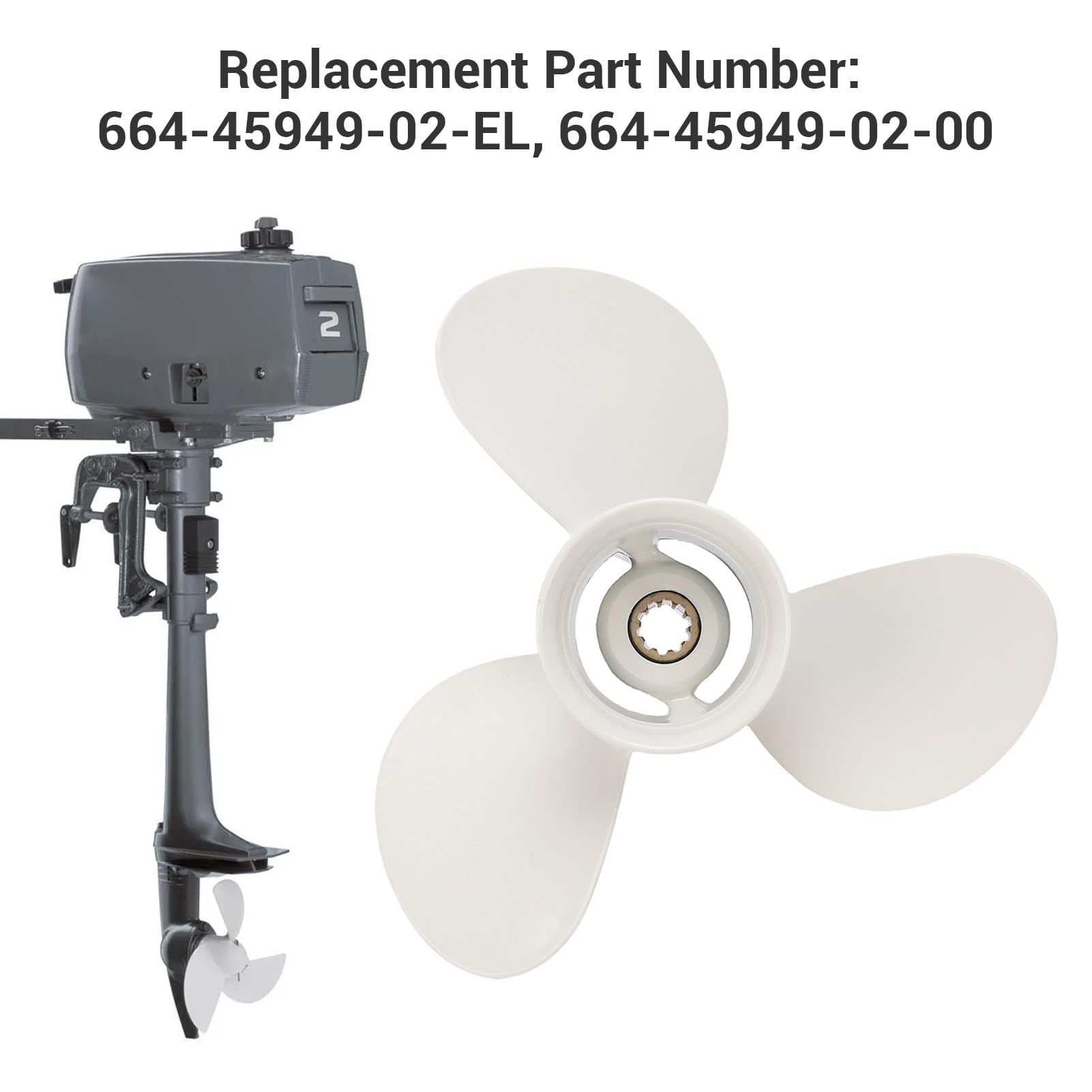 Generic Fuoribordo in Lega di Alluminio 9 7/8X13-F 3 Pale/ali di Ricambio per Motori Fuoribordo per Appassionati di Pesca