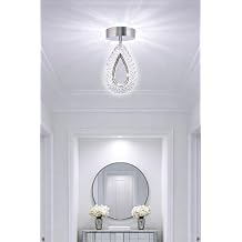 Arel Tekli Plafonyer Krom Modern Led Avize Kristal G r n mBeyaz I k Enerji Tasarruflu Antre Cafe Hol [Enerji S n f  A++]