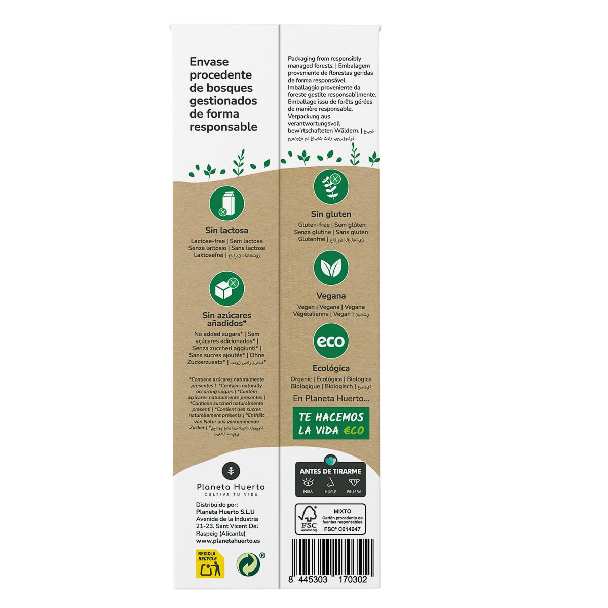 Pack 6× Bebida de Coco ECO 1 L – Bebida Alternativa Vegetal sin Lactosa, sin Azúcares Añadidos, Ecológica