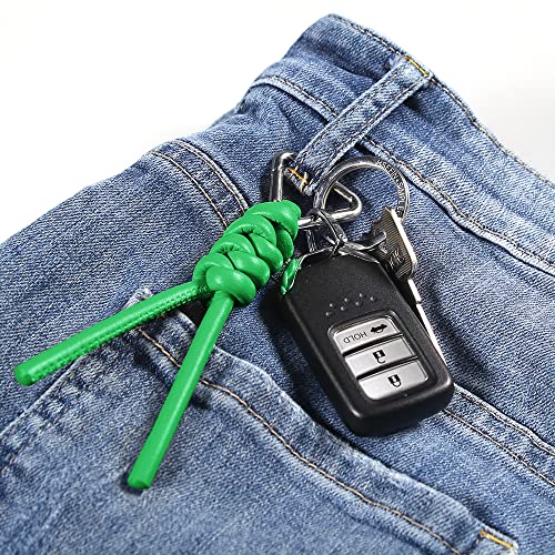Image of Leather Key Chain Car Universal Unisex Key Chain with Removable Triangle Open Key Ring