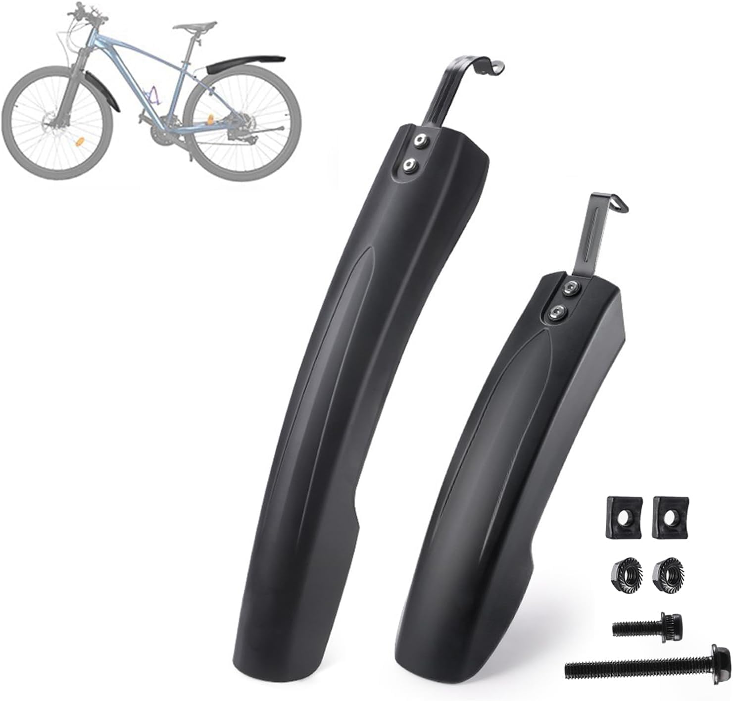 OPBVXQ Bike Fenders for Cannondale Foray, Bike Mudguards Set 24–29 Inch, Front Rear Bicycle Mudguards Adjustable, for Mountain, Road, Trekking & City Bikes,A