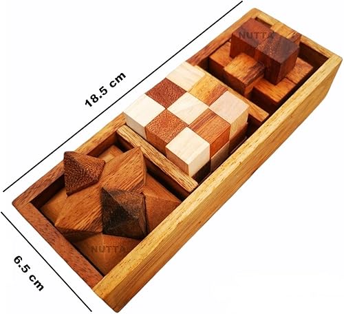 Miniatura 4 de NUTTA - Juego 3 en 1 juegos de madera para el cerebro Teaser de madera de juguete de escritorio rompecabezas de mesa de centro de juego amplio