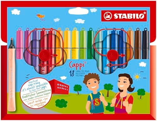 STABILO - Filzstift mit Kappenring - Cappi | 18er Pack