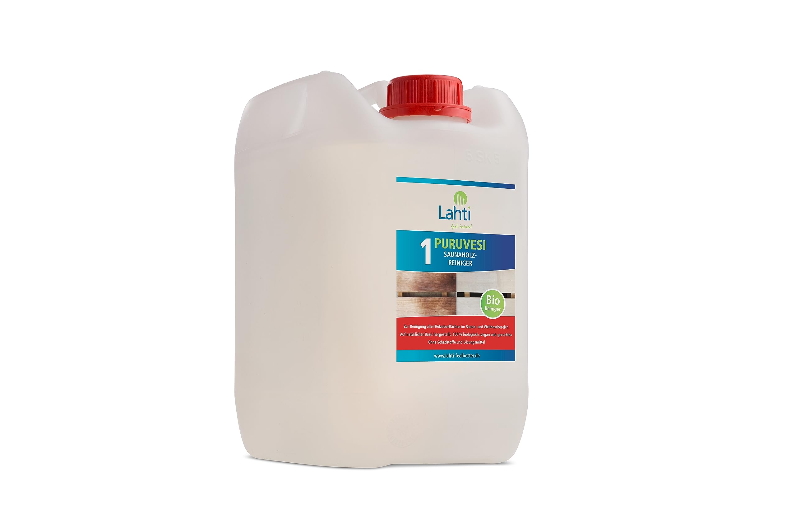Lahti 1 PURUVESI - SaunaGrund-Reiniger - für die komplette Sauna, speziell für Hölzer - sehr effektiv, biologisch und schonend (5 Liter)