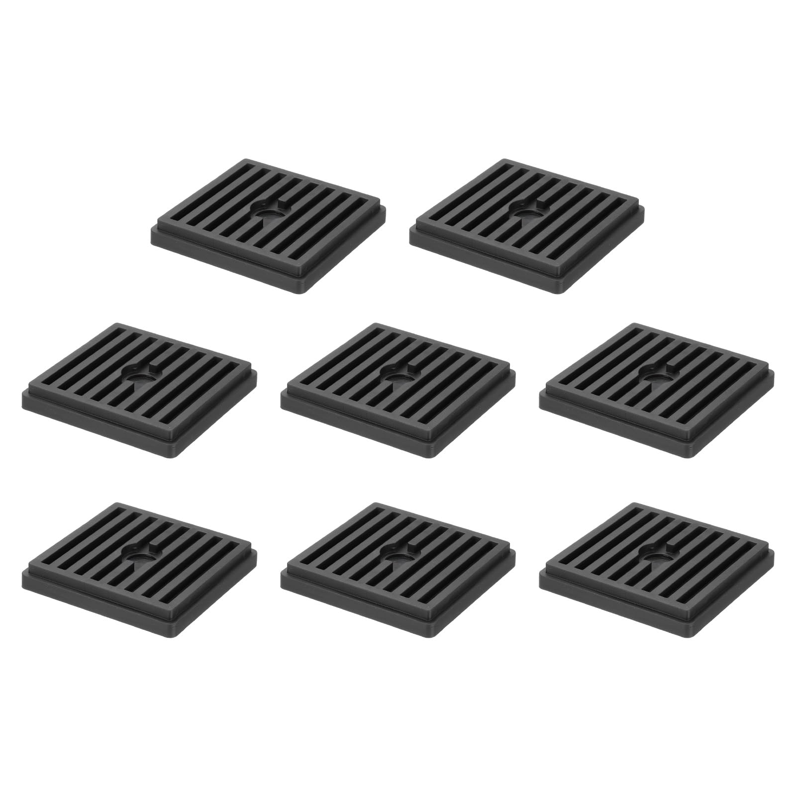 sourcing map 8Pcs Bed Risers, Square Heavy Duty Stackable Lift Block to 0.5 Inch Plastic Furniture Risers for Desk, Chair, Table, Sofa Legs, Washing Machine, Refrigerator, Black