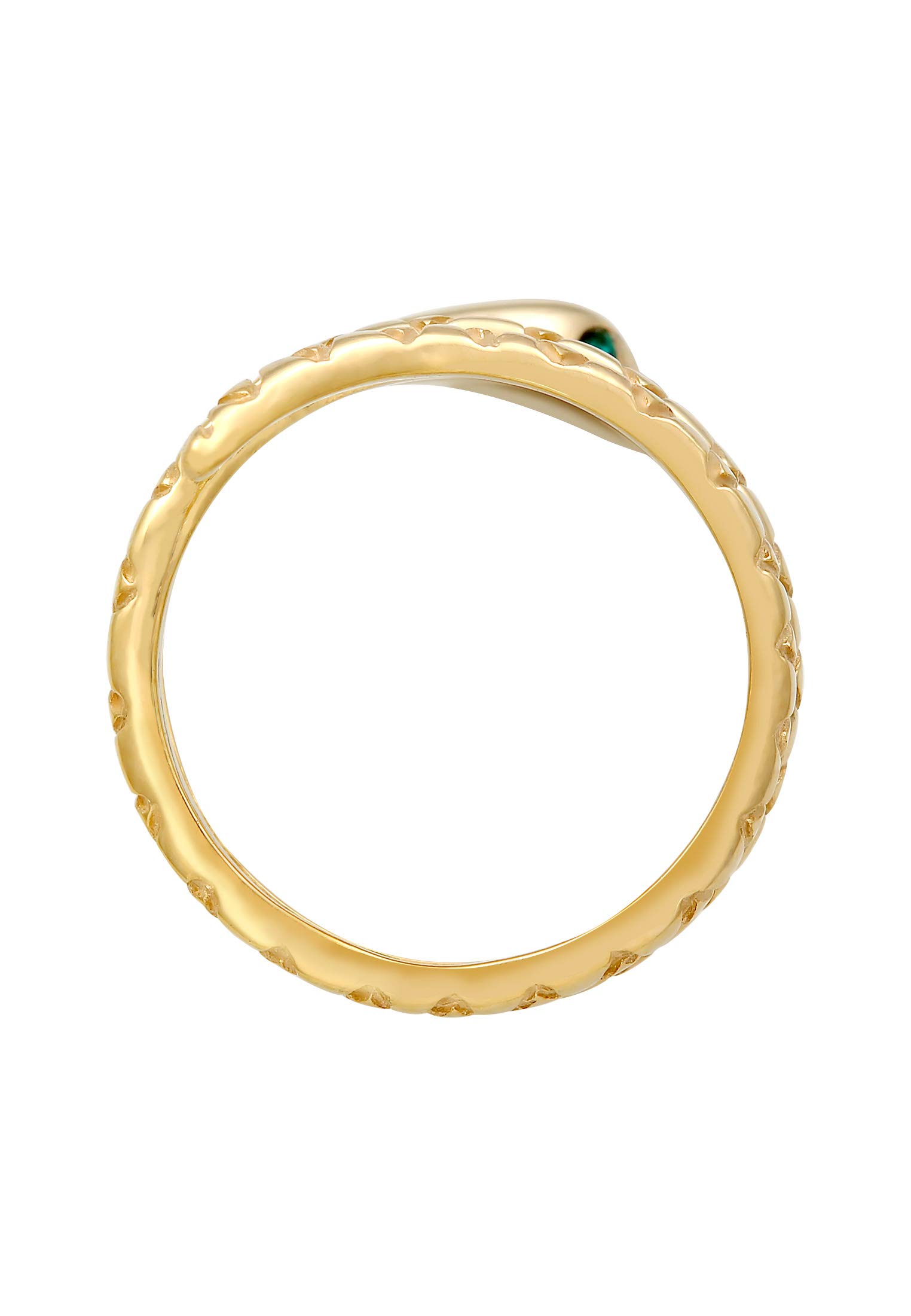 Elli Anelli Donne Serpente Pinky Moderno con Cristalli in Argento Sterlino 925 Placcato Oro