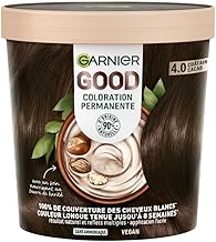 Garnier - Permanent Hair Colour - Ammonia-Free - 90% Natural Ingredients and Vegan Formula - Shea Butter - 100% White Hair Coverage - Cocoa Brown (4.0) - Good