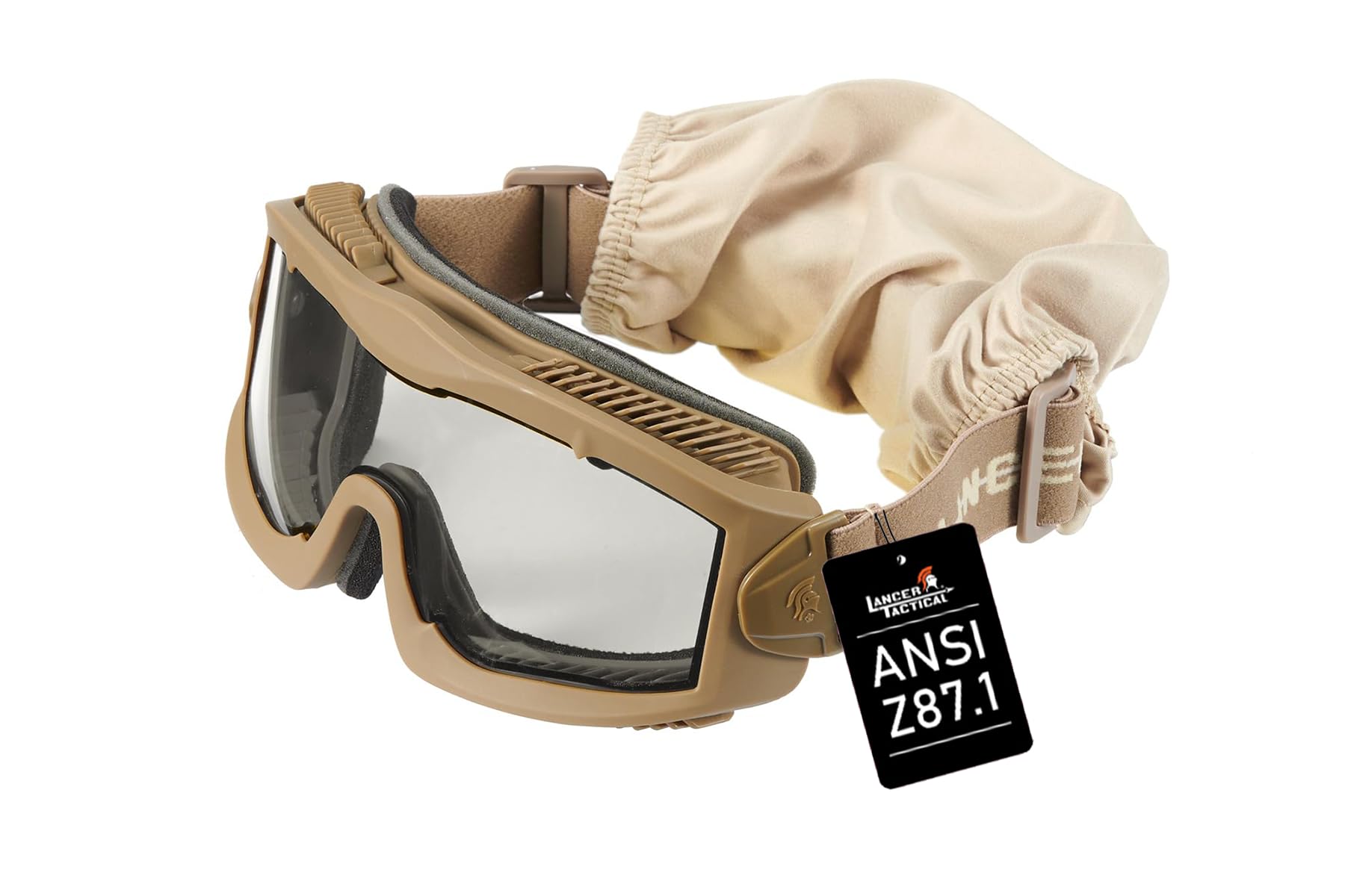Lancer Tactical AERO Airsoft Tactical Safety Goggles -3mm Dual Pane Lens, Anti-Fog Glasses for Hunting and Cycling-One Len