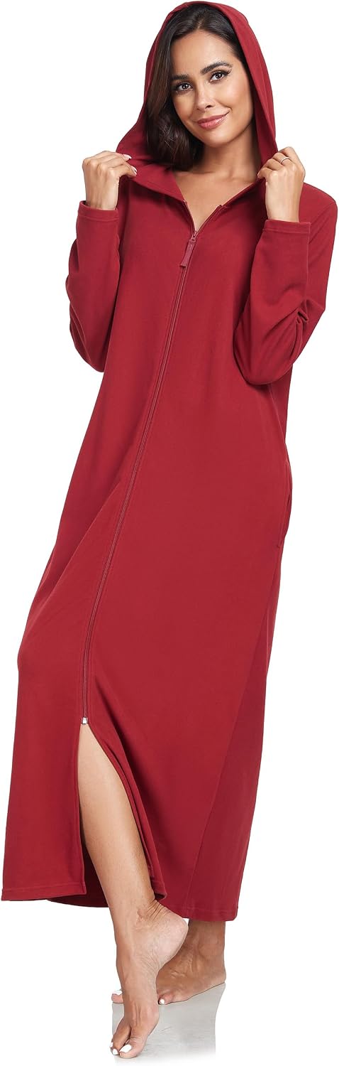 COLORFULLEAF Peignoir à capuche en polaire doux et chaud pou…