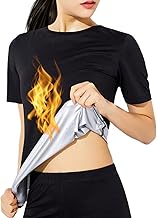 Nano Hertz T-Shirt de Sudation à Manches Courtes Ventre Plat Maigrir Sauna Suit Shapewear Costume D'entraînement Formateur Shaper Exercice Fitness Gym Yoga Sport Vetement Débardeur Gilet Femme