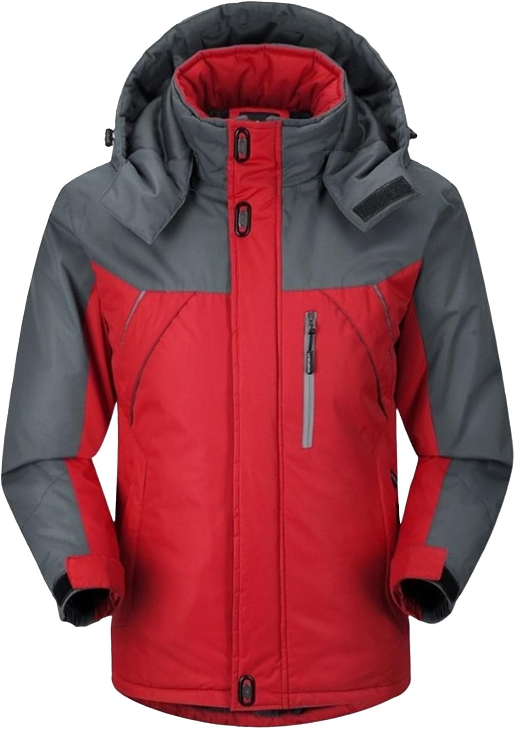 DGHM-JLMY Men's Hooded Cotton Padded Jacket Fashion Slim Fit Warm Coat Outerwear Mountain Waterproof Ski Jacket