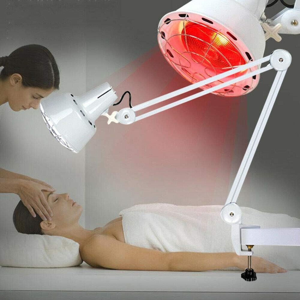 Lámpara de luz roja de 275 W, lámpara de infrarrojos, lámpara de masaje, luz roja, lámpara de hipertermia, con clip para el alivio del dolor en el cuidado de la piel