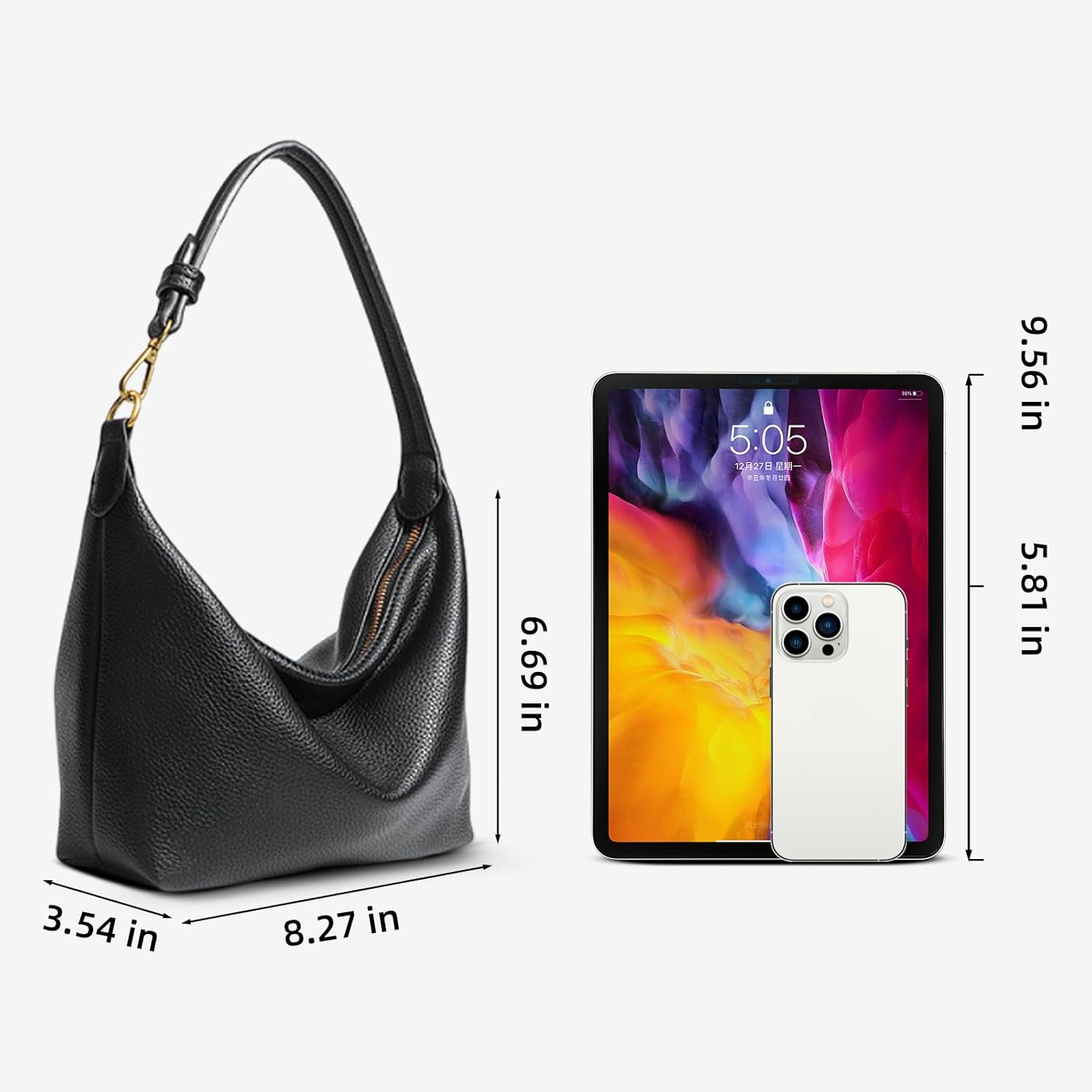 NEBIL Small Hobo Bag For Women Soft Pu Leather Shoulder Purse Slouchy Everyday Trendy Handbags with Zipper 2025 - Image 5