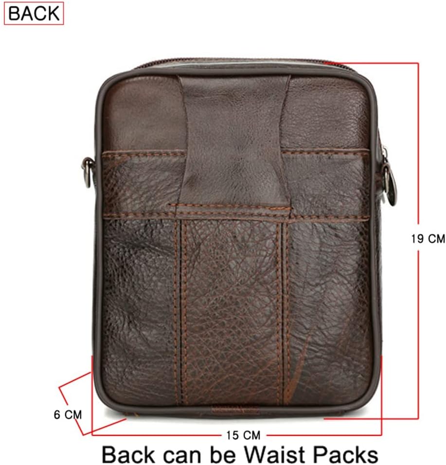 Genuine Leather Mult Function Men Shoulder Bags & Belt Packs Brown Small Bag Man Vintage Messenger Bag