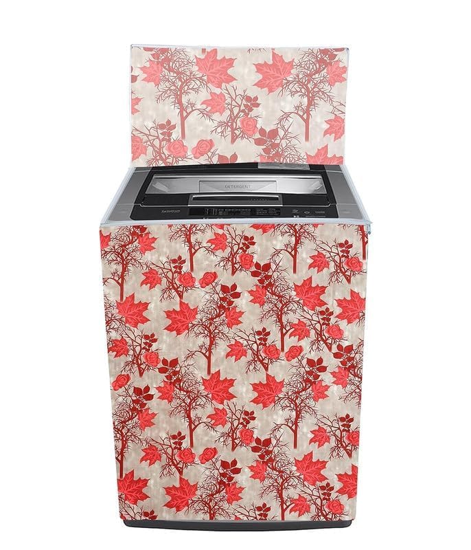 Image of WOAH Top Load Fully Autometic Washing Machine Cover Compatible With ifb samsung bosch whirlpool haier lg and All Brand Universal Size 7kg | 7.5kg | 8kg (Red tree) D