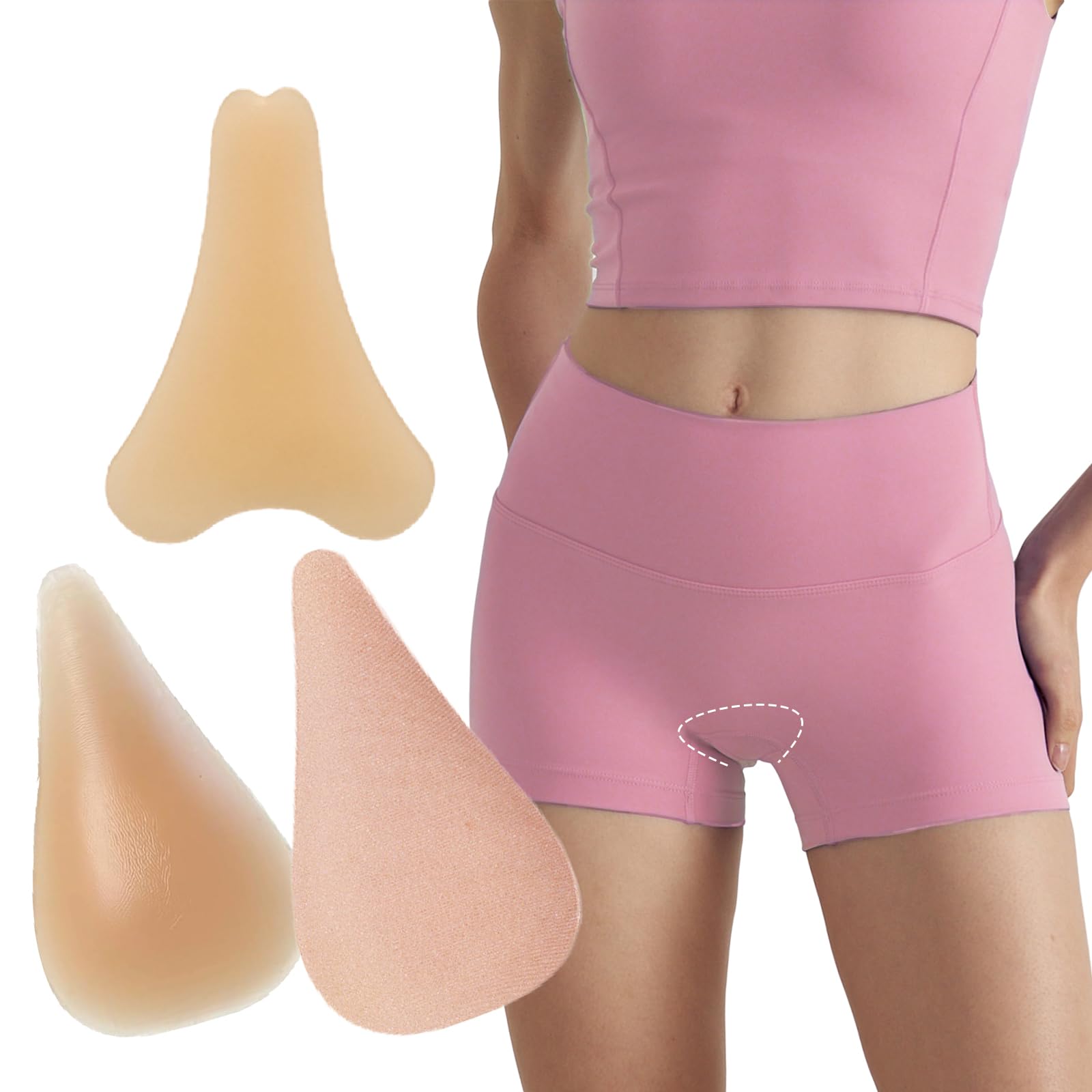 Majurphy 3-Pack Camel Toe Concealer, Adhesive Reusable Camel Hider Soft Pad, Seamless, Silicone Insert for Swimwear, Bikinis