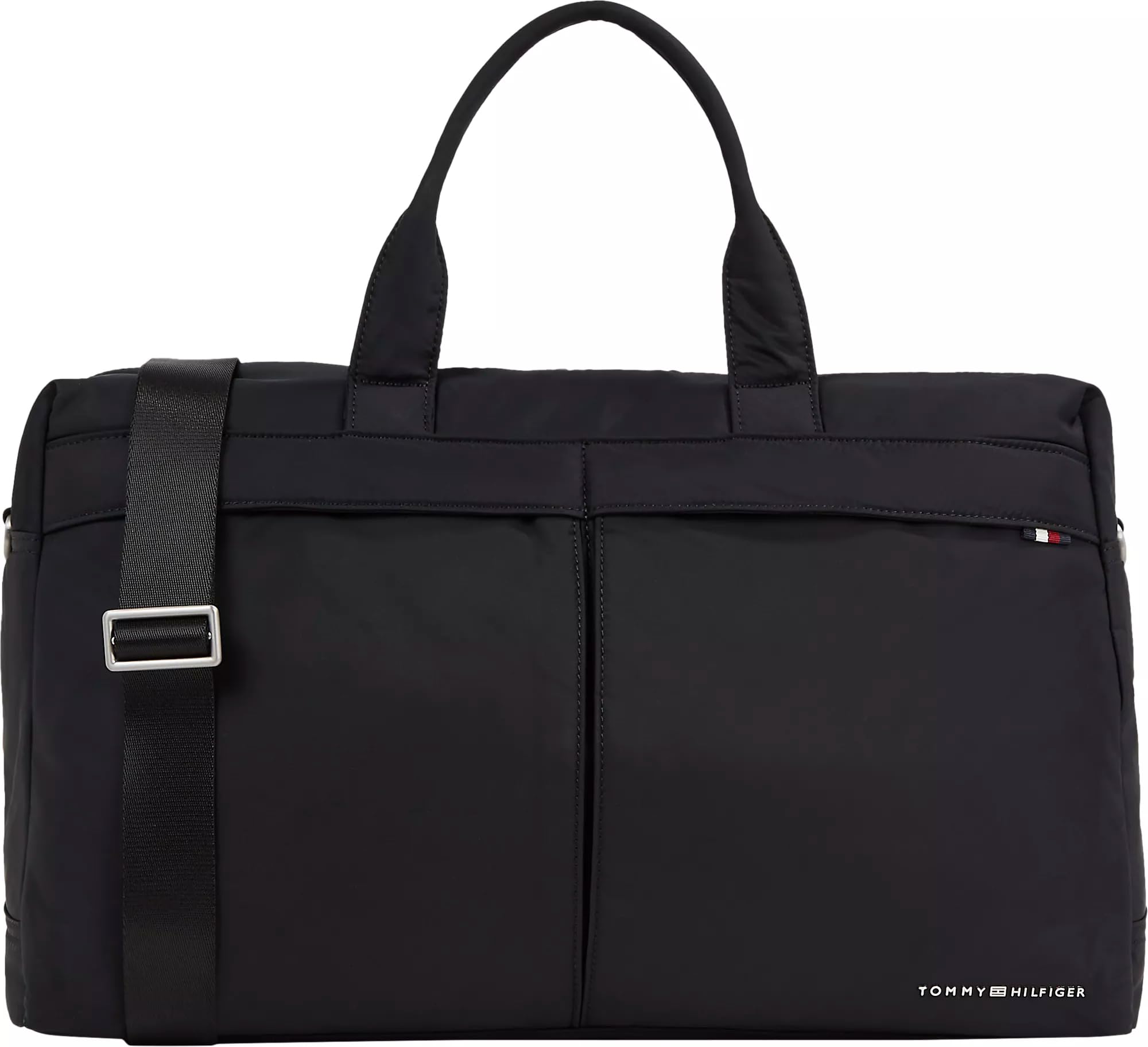 Tommy Hilfiger, TH Signature - Bolsa de lona para hombre, color negro, talla única, Black, Talla única, Informal