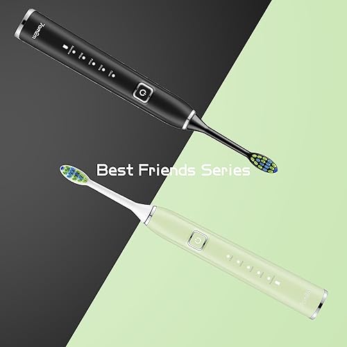 Miniatura 5 de 7AM2M Cepillo de dientes eléctrico sónico con 6 cabezales de cepillo para adultos y niños, una carga durante 90 días, carga rápida inalámbrica, 5