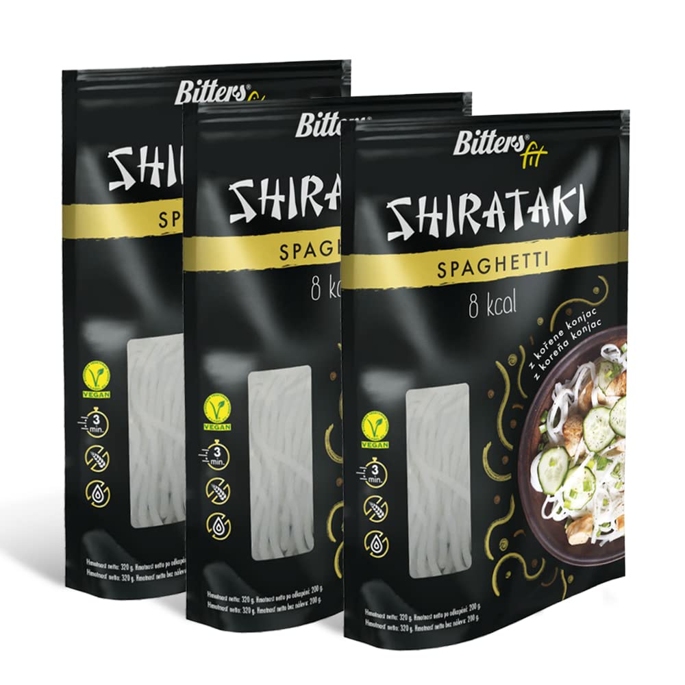 Bitters Shirataki Konjac Pasta - Spaghetti Slim - 3x200g, Keto, Low Carb