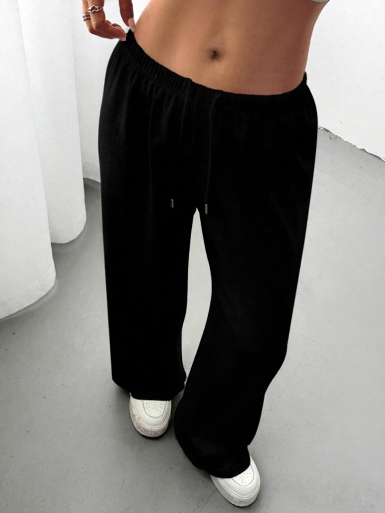 Women’s Baggy Wide Leg Sweatpants High Waist Lounge Pants Drawstring Loose Fit Trousers Fall Winter Fashion Outfits