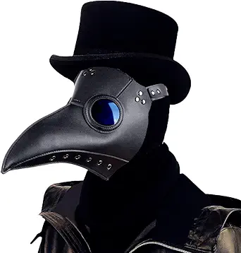 Raxwalker Halloween Plague Doctor Mask Steampunk Cosplay Costume Bird Beak Mask Long Beak Raven Masks Prop for Men and Boys