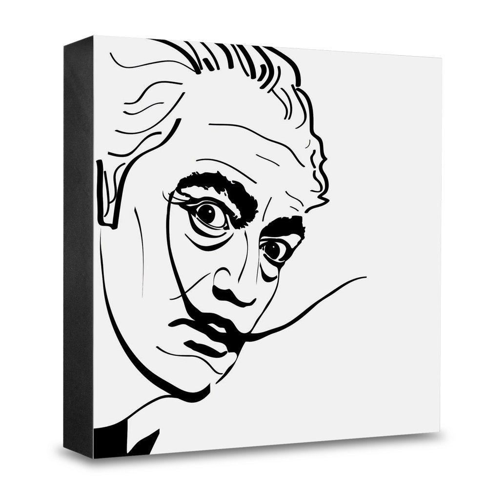 Bloc photo en bois Salvador Dali déco murale pour mur sans cadre