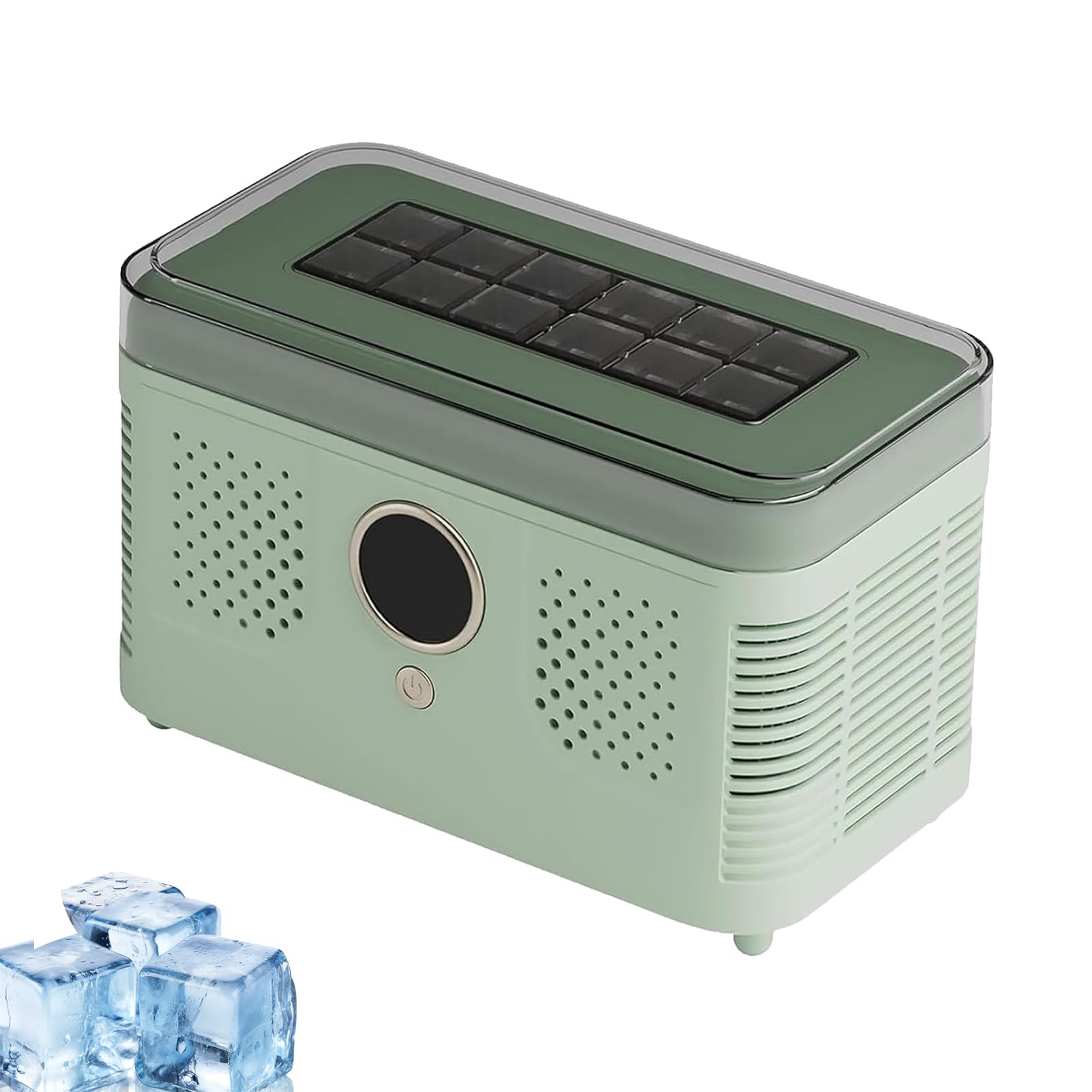 Mini Kostkarka Do Lodu Na Blacie, Przenośna Kostkarka Do Lodu O Mocy 150 W Z 12 Kostkami W 15–20 Minut, Niski Poziom Hałasu, Stojak Na Kostki Lodu I Zdejmowana Górna Pokrywa Do Domu, Biura, Kem green