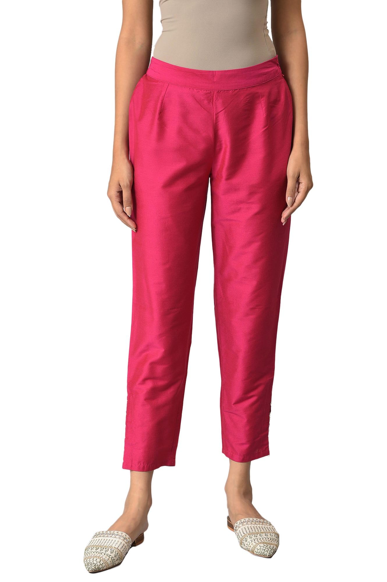 w for woman Women's Slim Fit Mid Rise Strechable Slim Pants | Trousers-picture-30