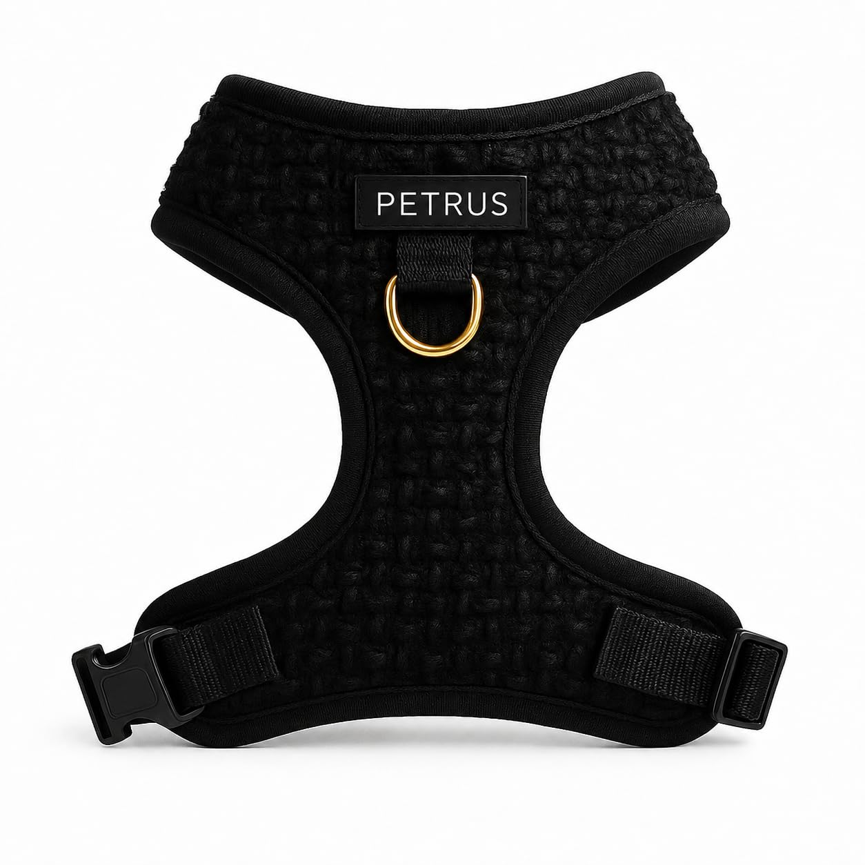 No Pull Dog Harness Neoprene Ivory Brown Taupe Snake Leather Design Adjustable Sport Small Medium Large Pets Breathable Lightweight (Black Boucle, XS: Neck=10.6-14.2''/Chest=14.2-18.9'') — image 1