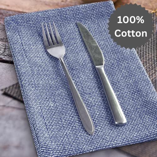 Urbana Cotton Set Of 12 Grass Kitchen Cloth Napkins Premium 100% Cotton Dinner Napkin, Soft & Durable Ideal For Dining Room, Restaurant, Weddings & Events (Navy Blue, 18 X 18 Inches) #TOP2
