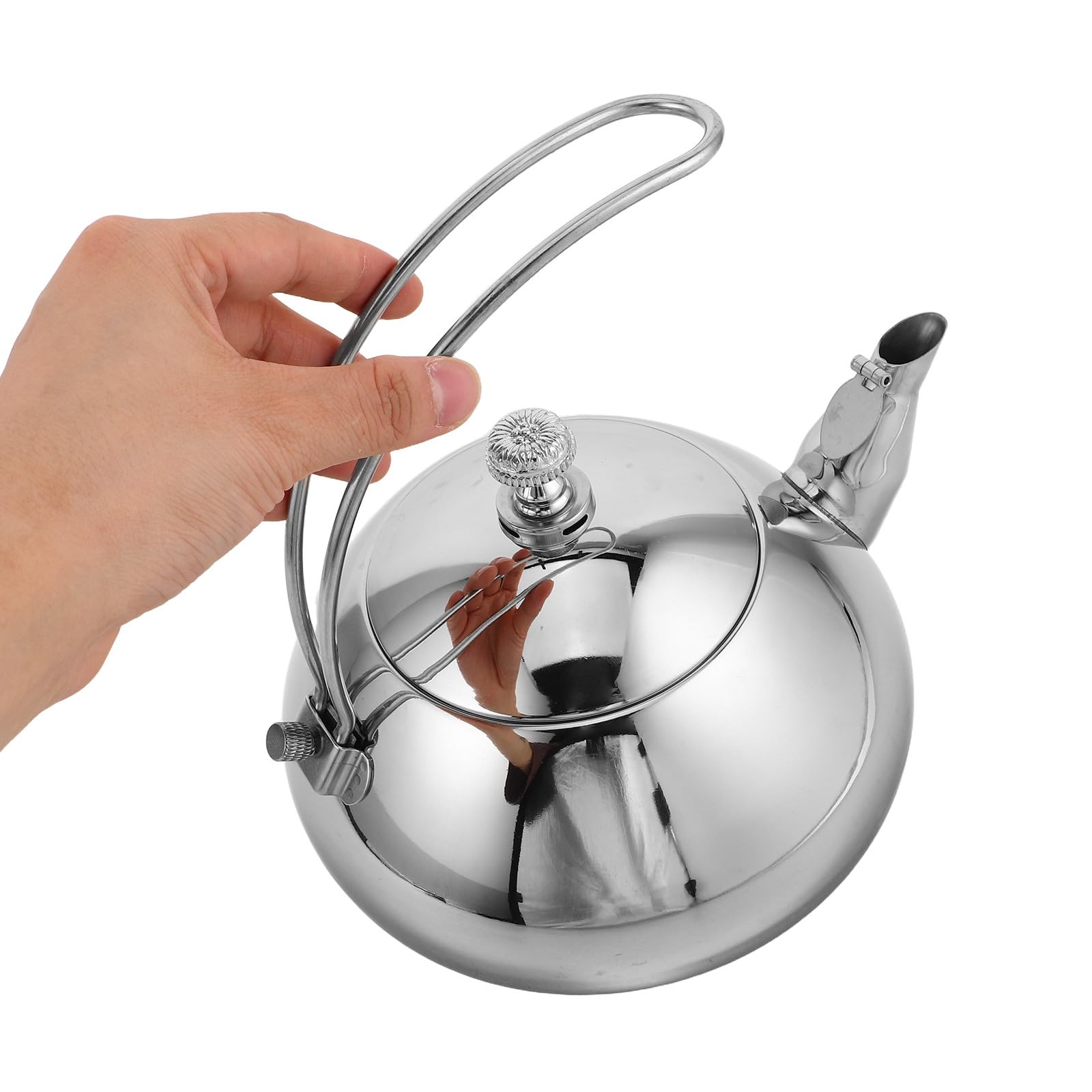 Abaodam Bouilloire Inox à Induction 1,5l avec Filtre à Thé en Acier Inoxydable, Poignée Ergonomique et Design Élégant pour Maison et Bureau