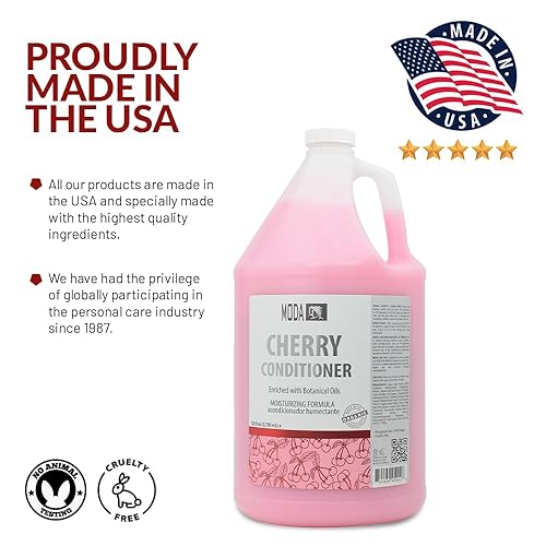 Miniatura 3 de Moda - Acondicionador hidratante para todo tipo de cabello, cereza, 128 onzas, profesional - Fortalece, hidrata, deja el cabello suave y brillante,