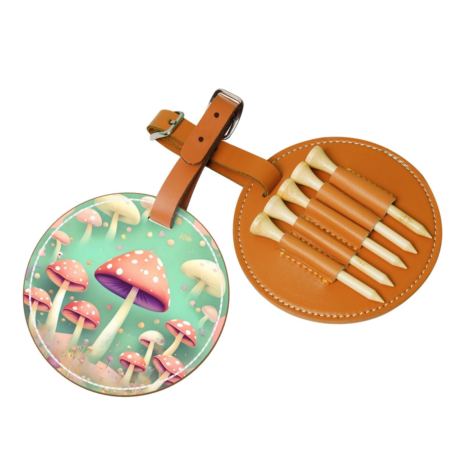 WXXWXD Dream Mushroom Printed Golf Tee Storage Bag - Portable Storage, Easily Organize Tees