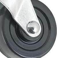 Vista 2 de Titan Casters by Waxman 4323399N - Rueda de goma resistente con placa superior giratoria, capacidad de carga de 175 libras, 2-1/2 pulgadas, cromada