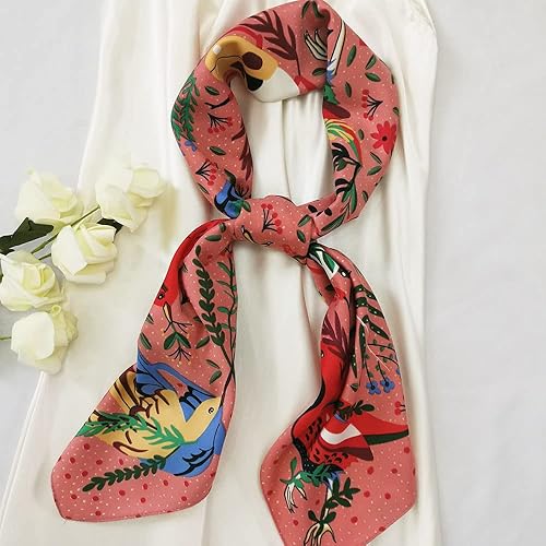 Miniatura 4 de Julunar Pañuelo de seda para la cabeza para mujer, bufandas grandes de satén para el cabello, envoltura cuadrada de seda de 35 pulgadas para dormir