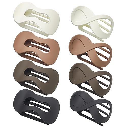 8 Pack Large Hair Claw Clips for Thick Curly Long Hair Square Hair Strong Hold Hair Jaw Clips Matte Medium Big Clips Hair Claw for Women Hair