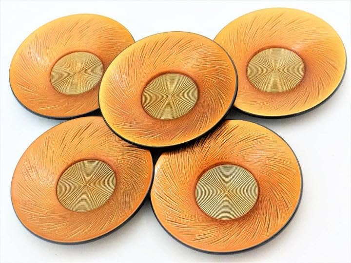 茶托 漆器 金色 5枚セット 茶器