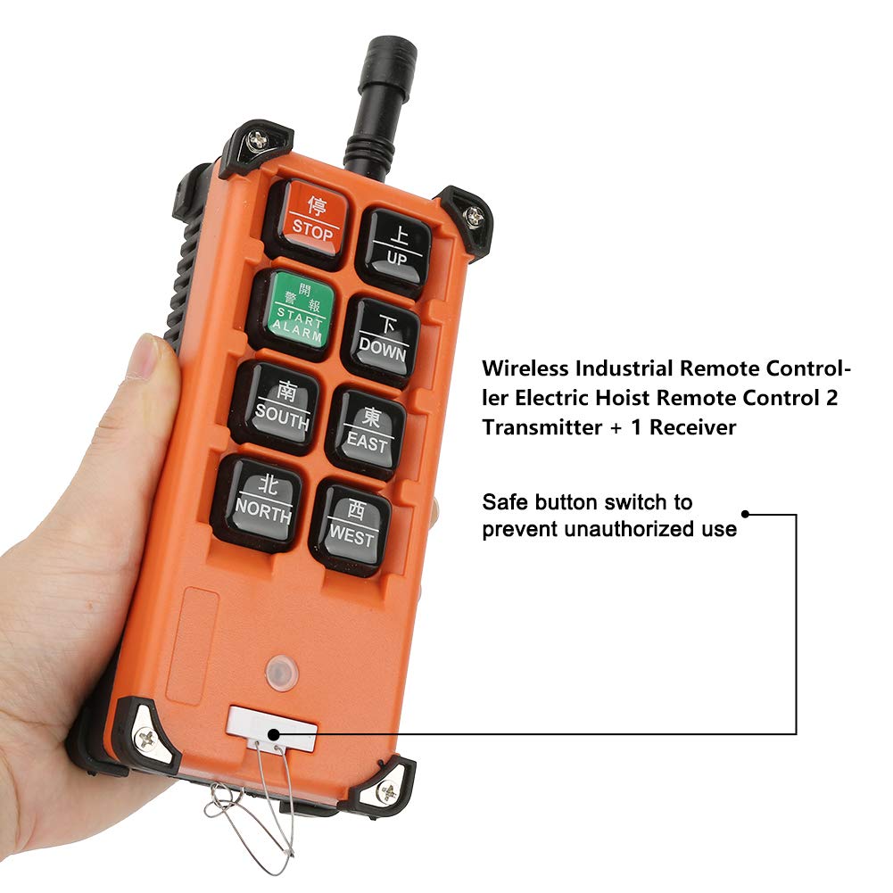 de control remoto industrial, Keenso Radio Control remoto inalámbrico Transmisor y receptor, 2 Transmisor y 1 Receptor 380Vb