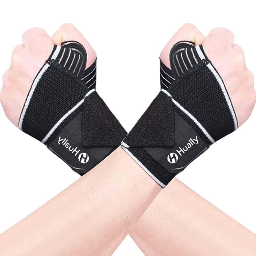 Hually Wrist Support, 2 Pack Wrist Brace for Men and Women Adjustable
