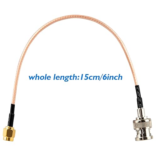 Miniatura 7 de BNC macho a SMA macho Conectores 3.28 pies (3.3 ft) RG316 Cable coaxial de baja pérdida 50ohm BNC a SMA Macho Adaptador para